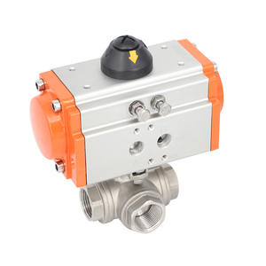 Vanne à bille à quatre voies en acier inoxydable 304 Q616F-16P, filetage pneumatique, double L interne, plusieurs spécifications, vanne de commutation - Product Image 3