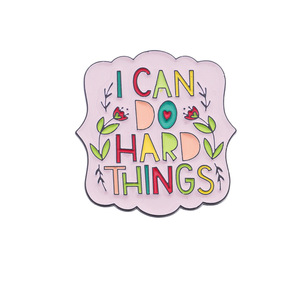 Spilla in metallo personalizzata con frase corta di colore rosa all'ingrosso che incoraggia le parole Motivazione della spilla con smalto duro e morbido - Product Image 2