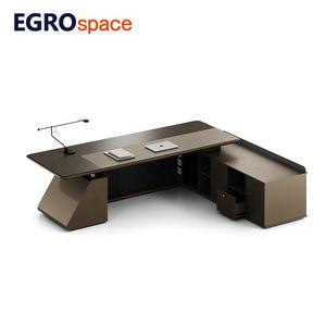 EGROspace 현대 가구 컨퍼런스 관리자 L 모양 주최자 우아한 사무실 베니어 이그제큐티브 데스크 - Product Image 1