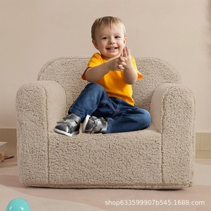 Canapé Sherpa pour enfants, coussin en mousse haute densité, chaise de lecture pour enfants de 2 à 4 ans, mobilier en peluche à siège unique - Product Image 4