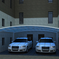 Abri de stationnement de voiture en polycarbonate auvent de carport en métal Double port de voiture en porte-à-faux pliant