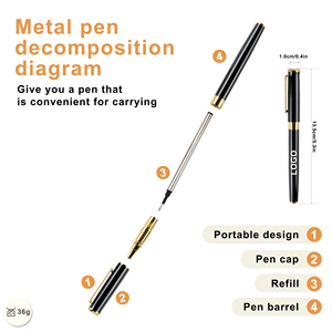 Bolígrafos de Metal de Lujo Personalizados con Logotipo, Tinta de Gel, Grabado e Impresión de Marca para Papelería de Oficina, Venta al Por Mayor - Product Image 3