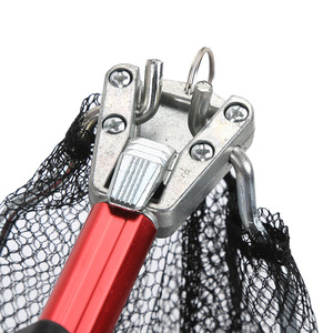 Aluminum Alloy Telescopic Folding Landing <b>Net</b> 40cm <b>Wire</b> Port Red And Blue Foldable For Lure Fishing - Product Image 1