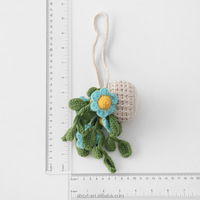 Panier suspendu en crochet fait main motif marguerite, fleur en fil, décoration murale, porte, plafond, style bohème, accessoire photo, vente en gros