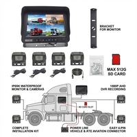 Monitor IPS Melia de 10.1 Pulgadas con Rotación de 180°, Sistema de 12-36V |   Luz de Relleno LED 1080P, Grabación DVR de 4 Canales, Tarjeta SD de 512 GB, Resistente al Agua IP69K, 2MP