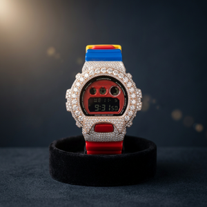 Digital Watch Stainless Steel Case Glass Dial <b>Red</b> Silicone Band 10 Bar Water Resistant Luxury Fashion Unisex - Product Image 3