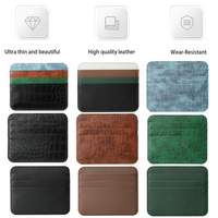 Dompet kartu kredit kulit Pu pria, dompet kulit asli, tempat kartu kredit, Id kulit Pu, kapasitas besar, pesanan khusus, untuk pria, grosir