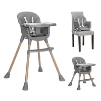 Chaise haute moderne 3 en 1 avec tuyaux en bois pour bébés, enfants, cuisine et hôpital pliables, avec design ergonomique.