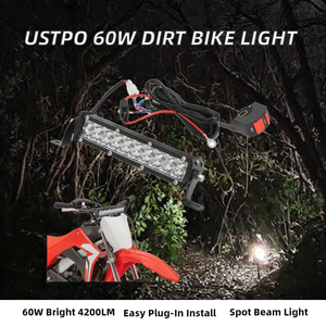 ไฟบาร์มอเตอร์ไซค์ USTPO 60W 4200LM 36V สีเหลือง/ขาวธรรมชาติ ไฟหน้ามอเตอร์ไซค์แบบเสียบใช้งานได้ทันที ใช้ได้กับแฮนด์ขนาด 7/8 นิ้ว สำหรับ CRF110 - Product Image 2