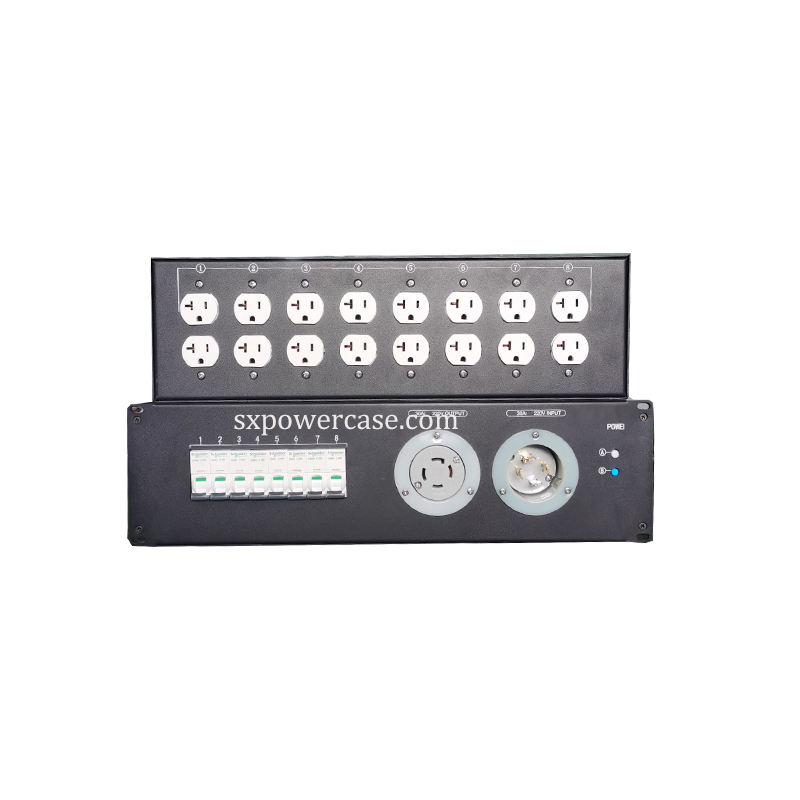 19 Inch 3U Rack Mount Power Distribution Metal Box with Voltmeter