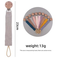 Chaîne Attache-Tétine en Coton Bestseller pour Nouveau-né, Clip en Bois de Hêtre Anti-Chute, Support Sucette, Cadeaux de Dentition Bébé