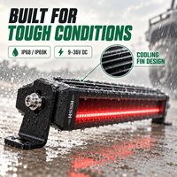 Barre lumineuse LED RGB rétroéclairée HSSH 20 pouces 100W avec contrôle Bluetooth et application, éclairage tout-terrain pour camion, SUV, 4x4