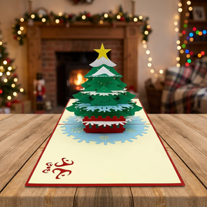 Sapin de Noël personnalisé en papier découpé au laser 3D, artisanat de style féerique, fait main par des artisans vietnamiens, cadeaux de Thanksgiving - Product Image 1