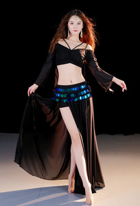 Costume <span class=keywords><strong>da</strong></span> Danza del Ventre Professionale per Adulti, Elegante Abito a <span class=keywords><strong>Sirena</strong></span> con Paillettes per Spettacoli di Danza Esotica - Product Image 5