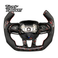 Volant de direction en fibre de carbone forgée rouge personnalisé, style F1-Sport pour Dodge Charger & Challenger SRT RT Hellcat 2019-2023