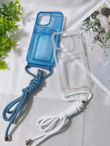 Thẻ TPU dây buộc trong suốt dây đeo màu chủ rõ ràng chống sốc Crossbody Túi khe cắm mới dây bảo vệ PC trường hợp điện thoại di động - Product Image 2