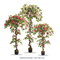 Pohon Bougainvillea Palsu Besar 4ft 5ft 6ft, Tanaman Berbunga Buatan dalam Pot untuk Dekorasi Hotel, Taman, dan Komersial