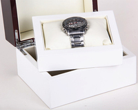 Boîte à montre élégante de luxe en MDF carré, anti-poussière, écologique, en matériaux recyclés, avec fermeture à clip, de la marque Edream Factory Direct
