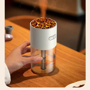 7-цветная лампа вулканический увлажнитель воздуха HS02 280 мл, подходит для автомобильного настольного устройства для бесшумной гидратации ароматерапии - Product Image 1