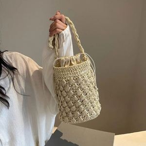 Acessórios meninas Kids Purses Sacos tecidos para senhoras Bolsa Mulher Cross Body Straw <span class=keywords><strong>Bag</strong></span> Base Knotted Mulheres - Product Image 5