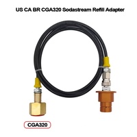 Kit de Tuyau Adaptateur de Recharge Externe CO2 SODA Maker Terra DUO Art Gaia 150CM pour Sodastream W21.8 CGA320