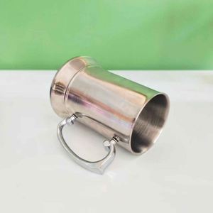 Stainless Steel Beer <b>Mug</b> Straight Cup Classic Design With Handle <b>Thermal</b> Insulation Home Use Party - Product Image 2