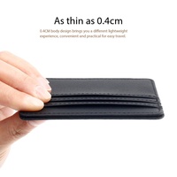 Portefeuille pour homme en cuir PU personnalisé avec pince à billets, logo gravé, porte-cartes de visite