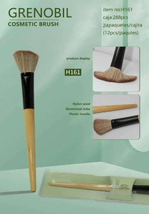 Pennello per trucco H161 con setole sintetiche, manico in legno e ghiera in alluminio rinforzata per occhi - Product Image 3