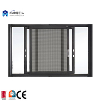 Ceinture de fenêtre en verre en aluminium de conception moderne ZMR Fenêtre coulissante horizontale de haute qualité Style de persienne bien ventilée Pliante ouverte
