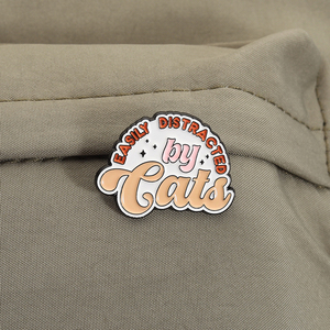 Teenbonen Waardering Club Email Pin Grappige Citaten Gemakkelijk Afgeleid Door Katten Broche Revers Badge Sieraden Cadeau Voor Kattenliefhebbers - Product Image 3