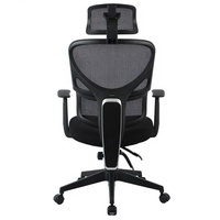Chaise de bureau ergonomique Henglin à dossier haut en maille, avec dossier divisé, hauteur réglable, accoudoirs fixes et base en nylon pour la maison et le bureau