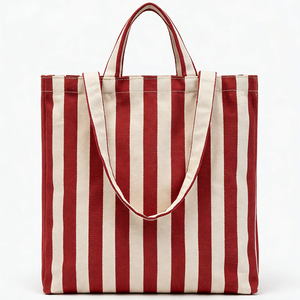Bolsa de Mano de Lona a <span class=keywords><strong>Rayas</strong></span> Personalizada al por Mayor, Bolsa de Compras Casual para la Playa con Asas - Product Image 6