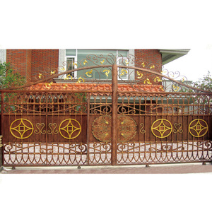 Porte d'entrée extérieure coulissante automatique en <span class=keywords><strong>acier</strong></span>, design en fer forgé, écologique et durable, pour allée principale - Offre Spéciale - Product Image 6
