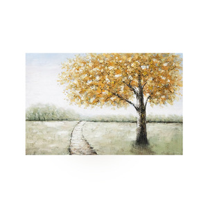 Grande Dipinto a Olio Fatto a Mano con Albero della Fortuna Autunnale, Paesaggio di Lusso, Quadro da Parete per Arredamento Soggiorno - Product Image 5