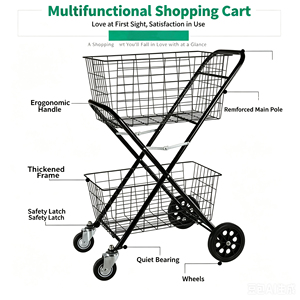 <span class=keywords><strong>Chariot</strong></span> de courses pliable léger Jielai avec frein, grande capacité, gain de place, <span class=keywords><strong>chariot</strong></span> mobile pour le transport quotidien - Product Image 1
