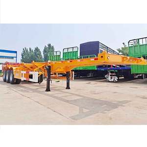 ZW กลุ่ม40ft 3เพลารถกึ่งพ่วงแบบ20FT แท่นคาร์บอนคอนเทนเนอร์โครงรถบรรทุกโครงกระดูกรถพ่วงคอนเทนเนอร์ - Product Image 2