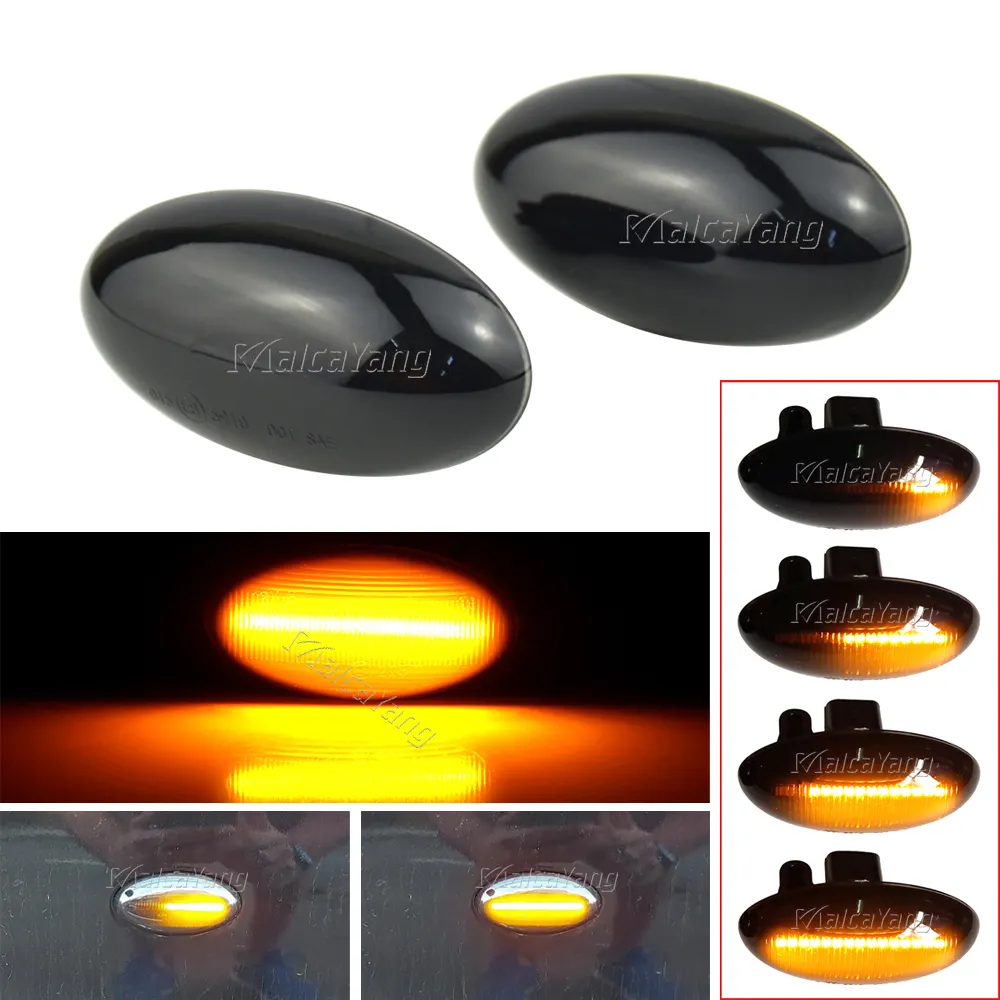 LED Dynamic Turn Signal Light For Peugeot 307 206 407 107 607 Citroen C1 C2 C3 C5 Flowing Water Side Marker Indicator Light