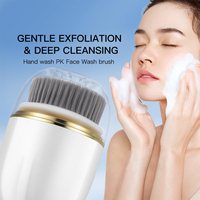 Mejor venta 3 en 1 impermeable eléctrico Facial limpieza profunda recargable vibración masaje cepillo de limpieza Facial