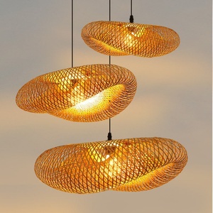Nouveau Restaurant chinois lustre en bambou lumière <span class=keywords><strong>Zen</strong></span> pour la restauration salon de thé marmite Nongjiale Bar Hall lampe d'art en bambou de taille moyenne - Product Image 1