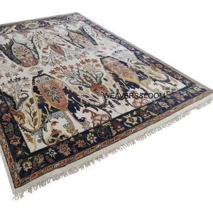 Tapis Oushak noué à la main, tapis turc en laine, tapis d'intérieur, motif floral oriental, style vintage, décoration de salon - Product Image 1