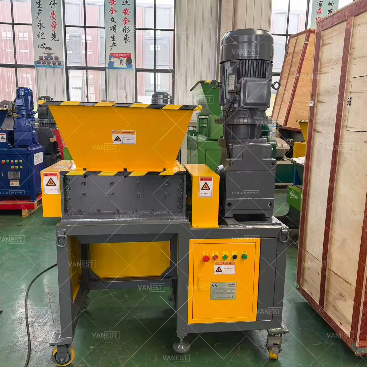 VANEST Textile Fragmentation Device Low Vibration Single Shaft Rotor Tears Small Batch Waste Clothes Fabric Mini Garment Factory
