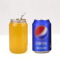 Nouvelle arrivée 330ml 350ml Logo personnalisé canette jetable en plastique PET bouteille de boisson transparente pour jus/thé cola café