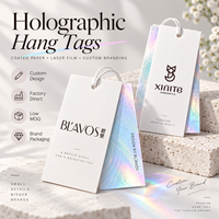 Maßgefertigte Holographische Anhänge-Etiketten Beschichtetes Papier Laserfolie Großhandel OEM Hersteller Fabrik Lieferant Mode Branding Verpackungsetiketten