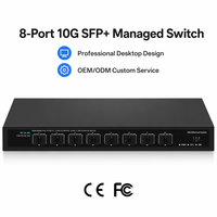 Commutateur réseau 10G SFP+ 8 ports géré, interface web, VLAN, QoS, prend en charge les modules optiques 1G, 2.5G, 10G
