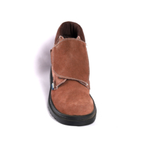 Chaussures de sécurité de soudage mi-hautes, anti-écrasement, anti-perforation, chaussures de sécurité, possibilité de personnalisation OEM, cuir de vachette suédé, chaussures de travail