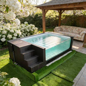 Contemporary Design Swimming <b>Pool</b> with Glass Tile and Cantilevered Deck <b>Pool</b> - Product Image 1