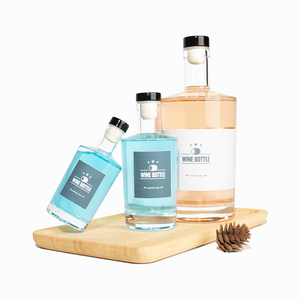 Hot Seller 200ml <strong>375ml</strong> Round Clear Whiskey Glass Vodka Bottle with Cork for Liquor - Product Image 5