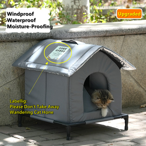 Cuccia per Gatti da Esterno Wandering <span class=keywords><strong>Cat</strong></span>, Tenda Invernale Impermeabile Resistente al Freddo e ai Morsi, Design Rettangolare Ampio con Spugna Ispessita - Product Image 2