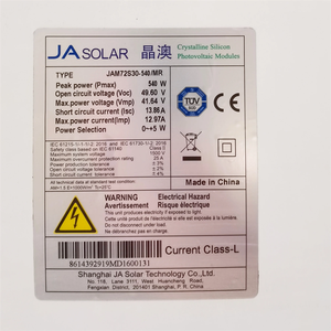 <span class=keywords><strong>JAM72S30</strong></span> 525-550/<span class=keywords><strong>MR</strong></span> 550W Bifacial N-Type Mono Paneles solares Nivel 1 JA Panel solar 380W 410W 460W Europa 550W JAM Panel solar - Product Image 5