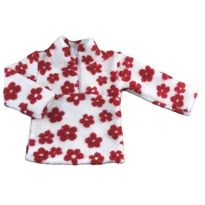 Vello di agnello rosso fiore di pelliccia bianca di vendita o di abbigliamento all'ingrosso per il bambino